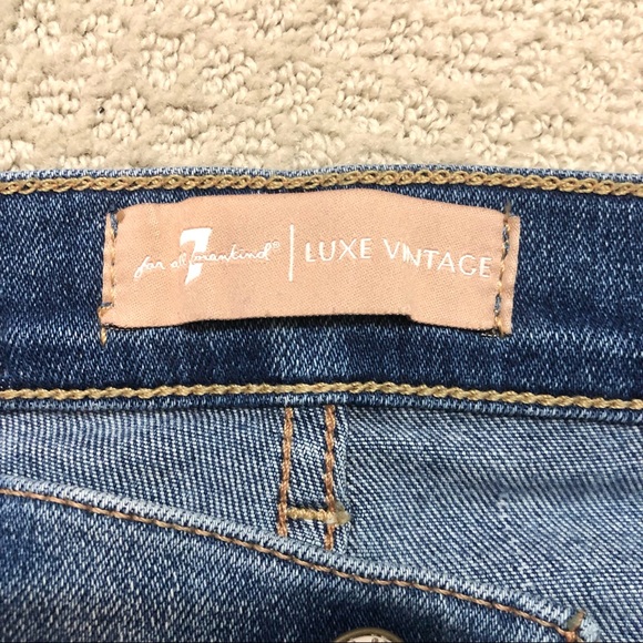 CLOSEOUT \7FAM\• Luxe Vintage Cropped Skinny Jeans with Let Down Hem - Picture 13 of 16